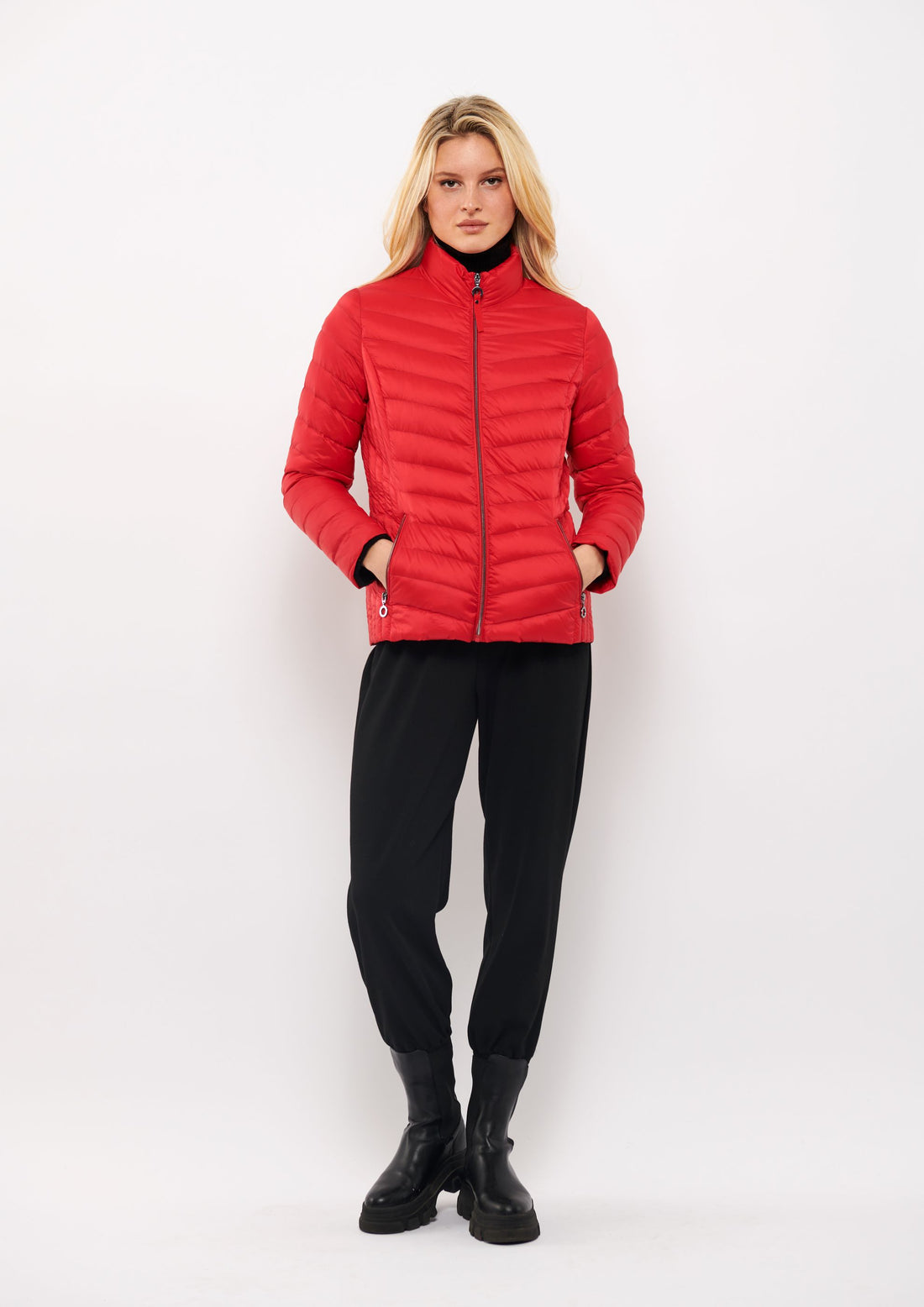 Fransden Down Filled lightweight jacket in Red 103 588