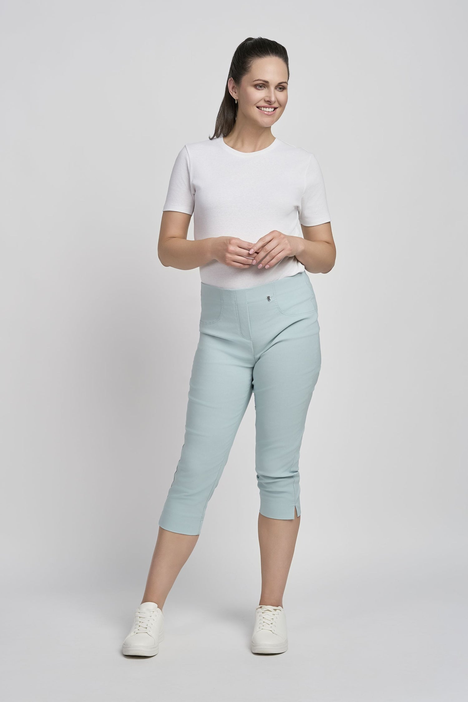 Pinns Stretch Crop Trousers with Back Pockets 226C