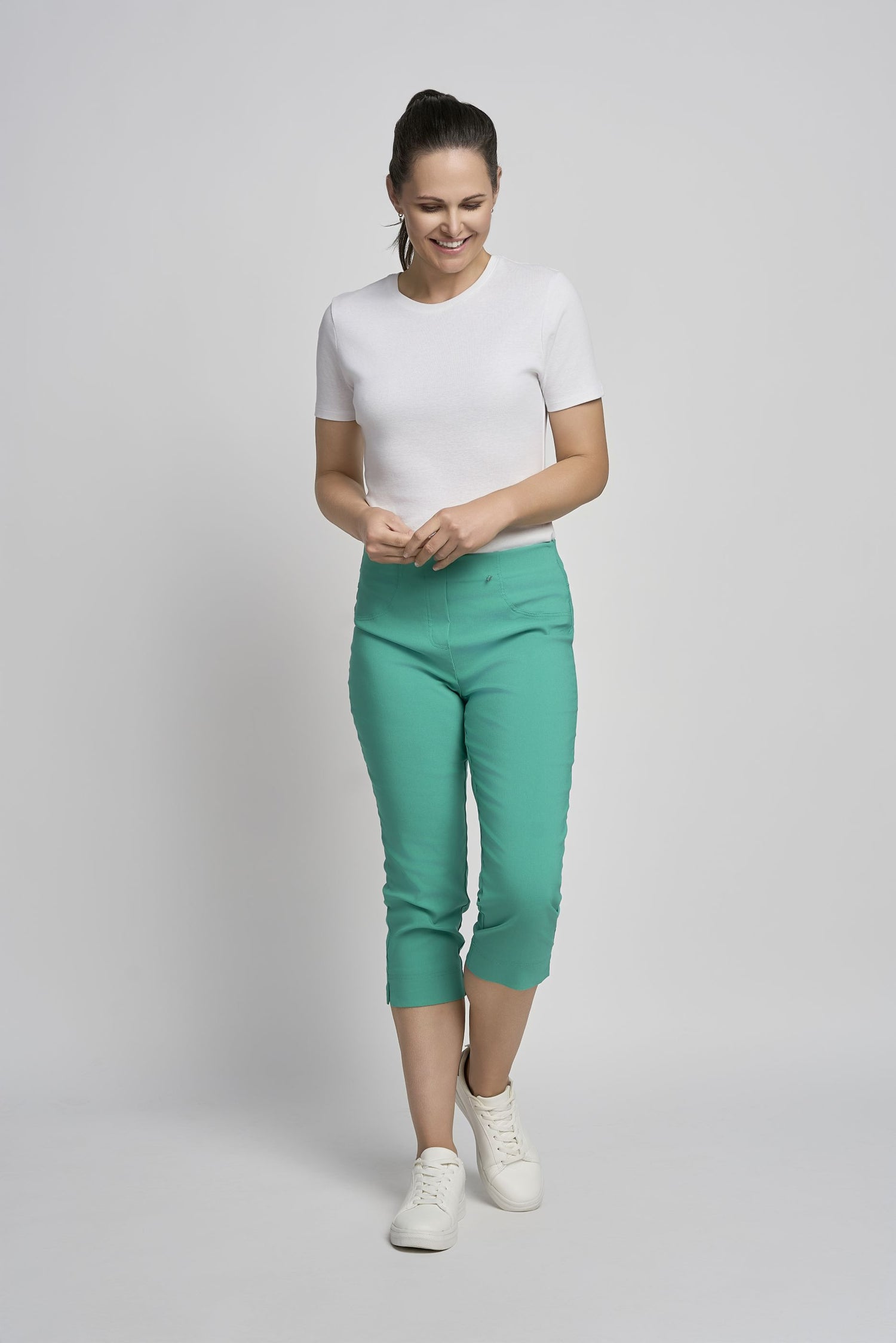 Pinns Stretch Crop Trousers with Back Pockets 226C
