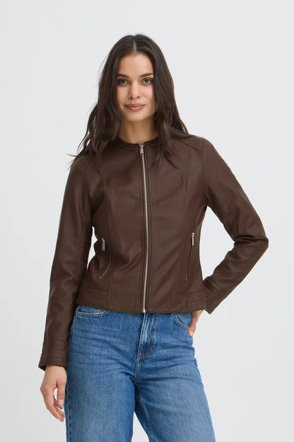 Byoung Faux leather jacket in Rich Java 20809396 Java