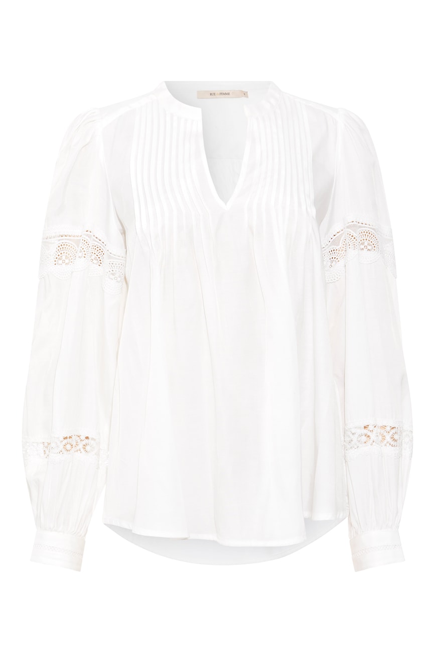 Rue De Femme Corsa v neck blouse with lace sleeve detail