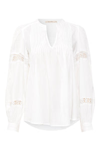 Rue De Femme Corsa v neck blouse with lace sleeve detail