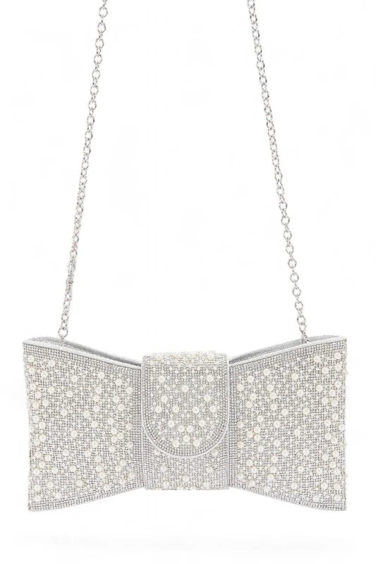 Pulse Bowtie pearl and rhinestone bag 1128860