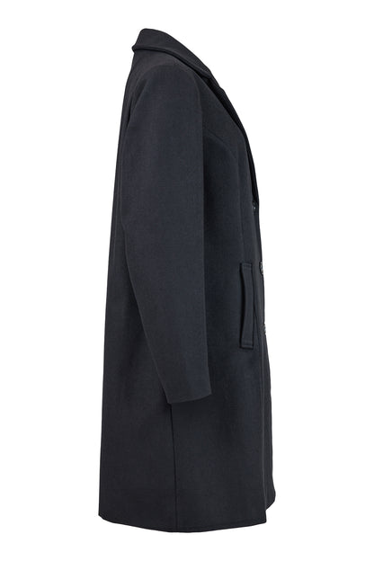 Normann Black Wool Blend Classic Coat 2504