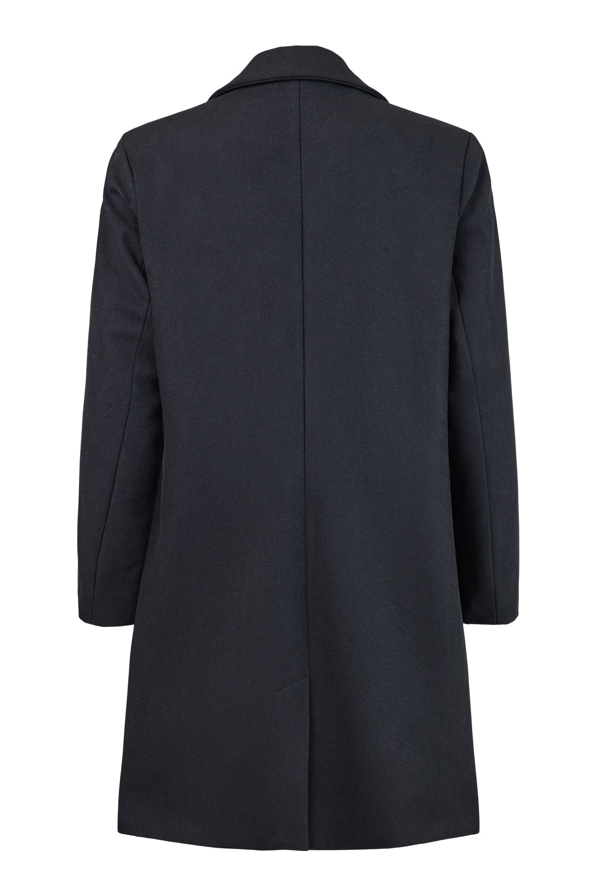 Normann Black Wool Blend Classic Coat 2504