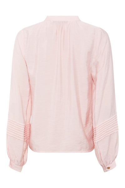 Rue De Femme Gala  Shirt with pleated sleeve in Powder Pink
