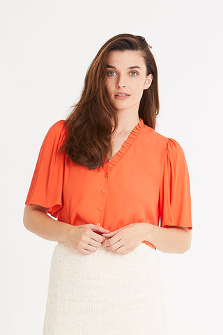 Rue De Femme Lea Shirt in rich Orange