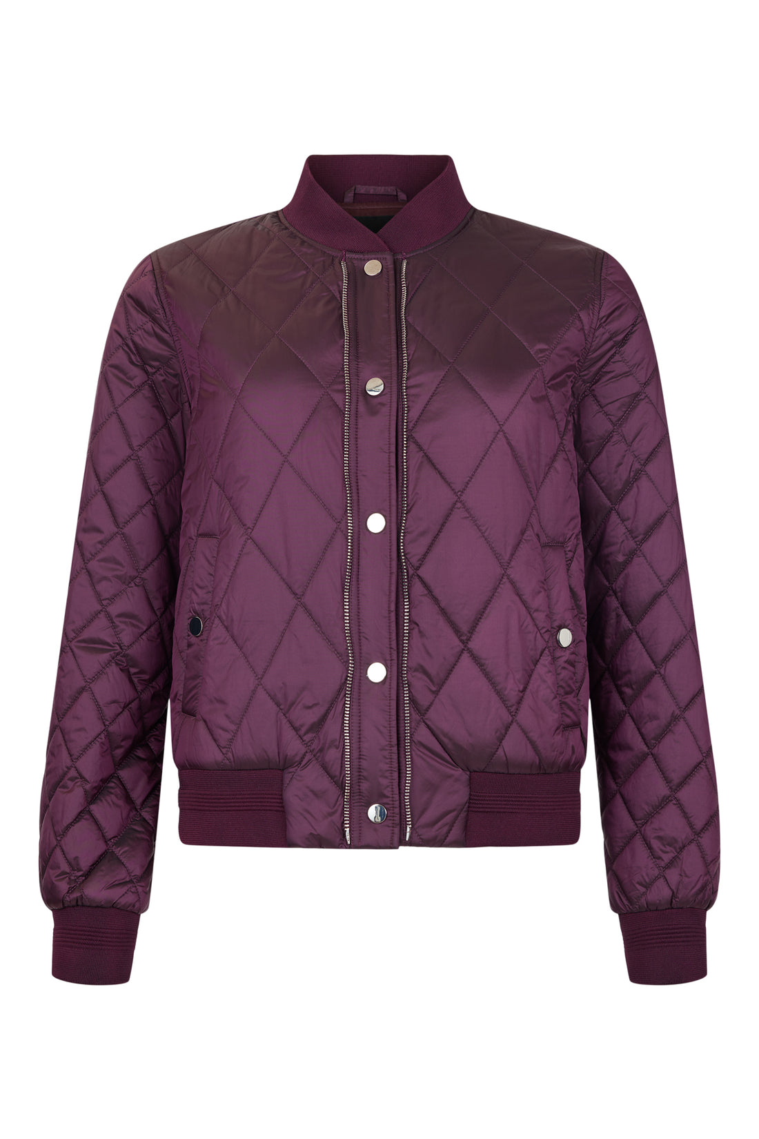 Icona Short Quilted Jacket in Rich Plum  67351
