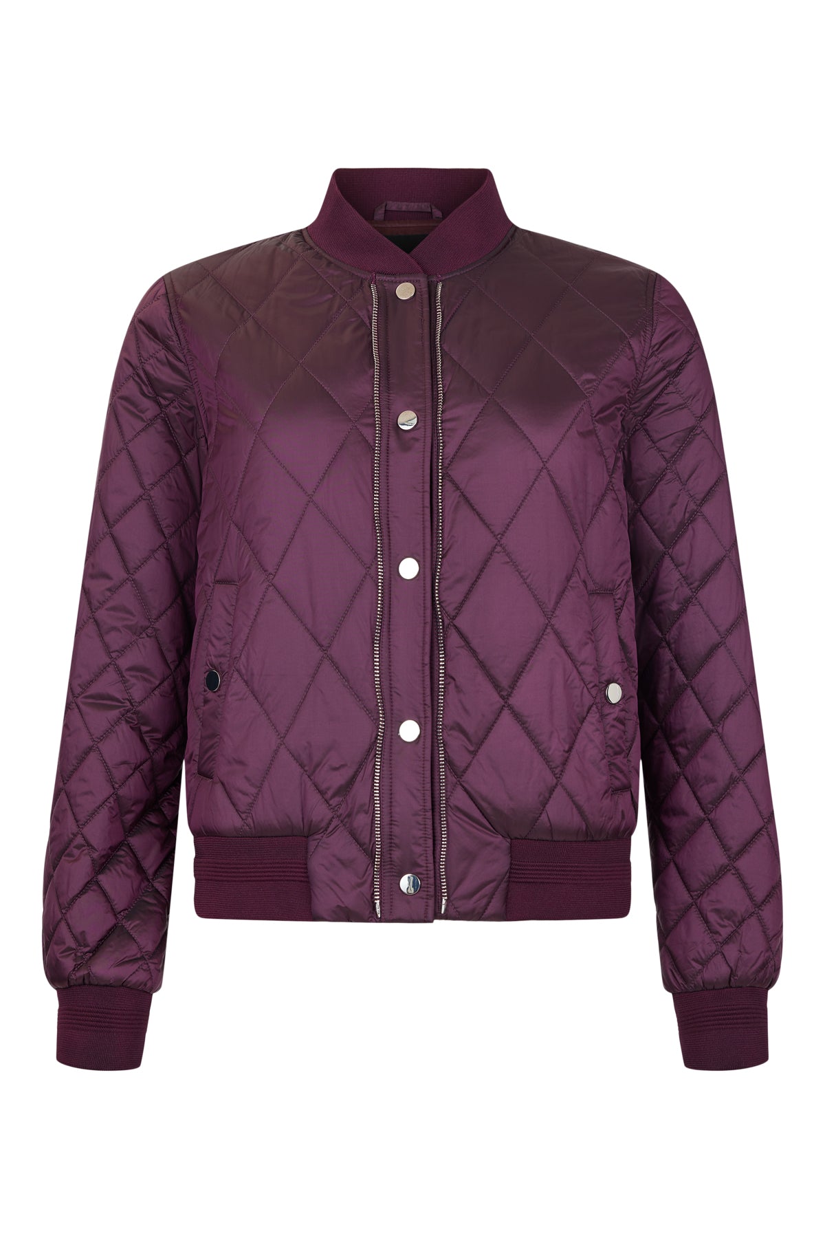 Icona Short Quilted Jacket in Rich Plum  67351