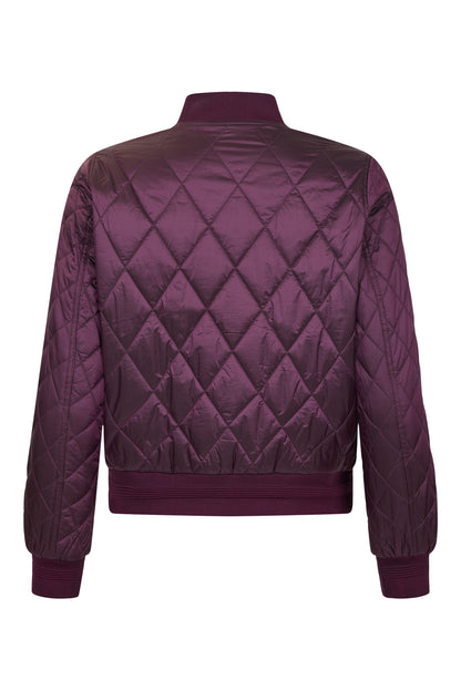 Icona Short Quilted Jacket in Rich Plum  67351