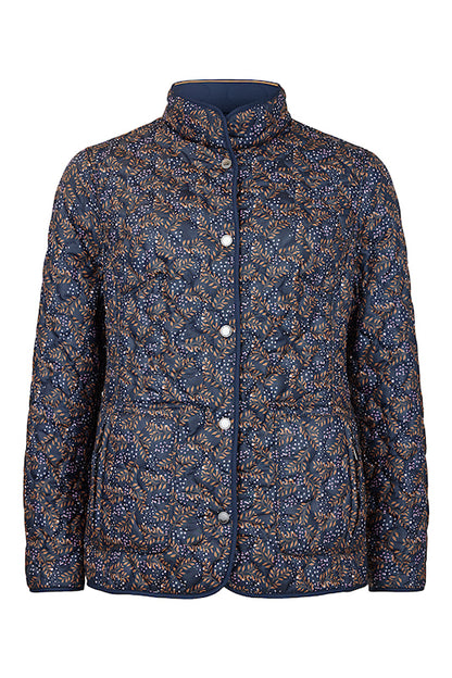 Normann quilted reversible Jacket in Navy with Tan trim  1523 4301