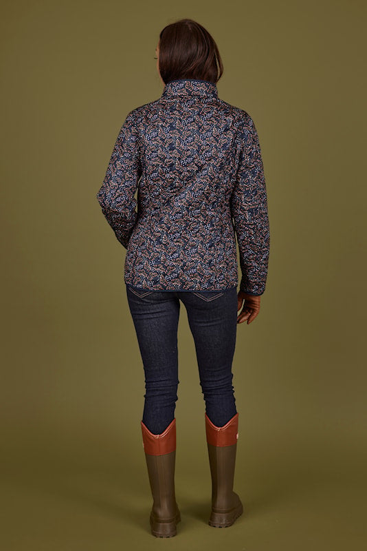 Normann quilted reversible Jacket in Navy with Tan trim  1523 4301