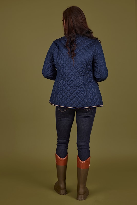 Normann quilted reversible Jacket in Navy with Tan trim  1523 4301