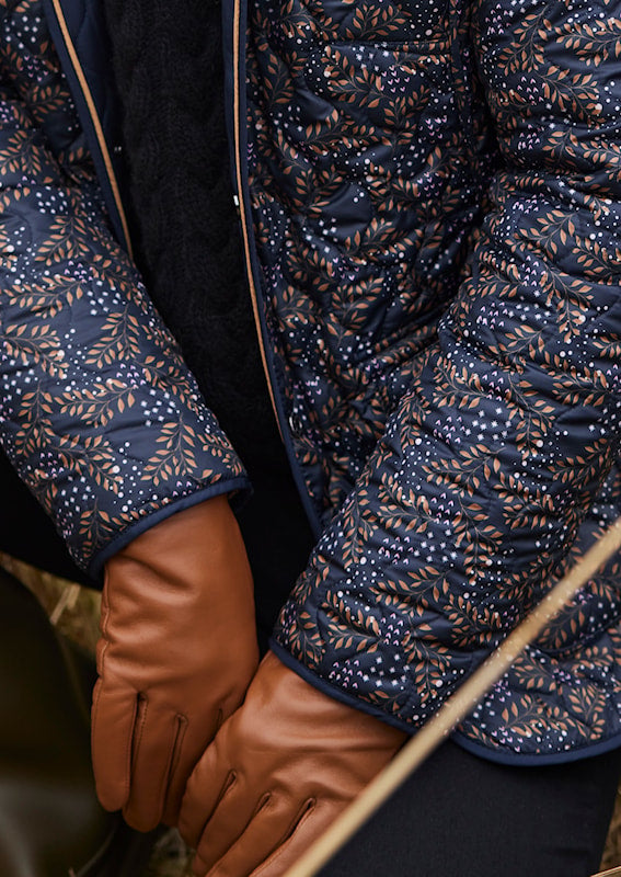 Normann quilted reversible Jacket in Navy with Tan trim  1523 4301