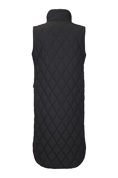 Normann Longline Lightly Quilted Gilet Black 327 4524