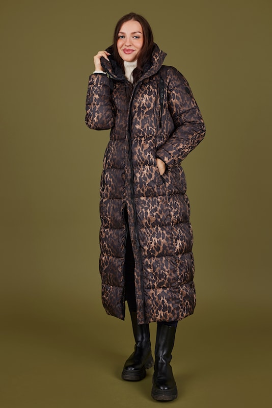 Normann Leopard print long padded Coat  4339 4557