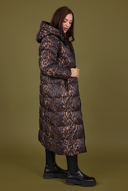 Normann Leopard print long padded Coat  4339 4557