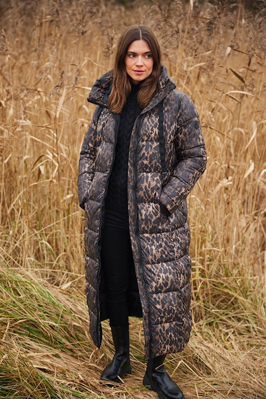 Normann Leopard print long padded Coat  4339 4557