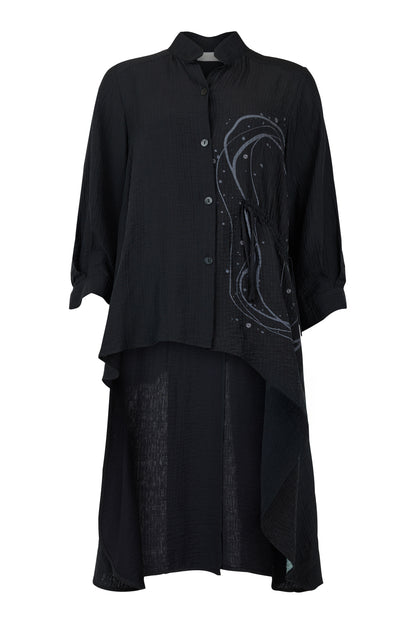 Noen Hi Low Longline black shirt  86258
