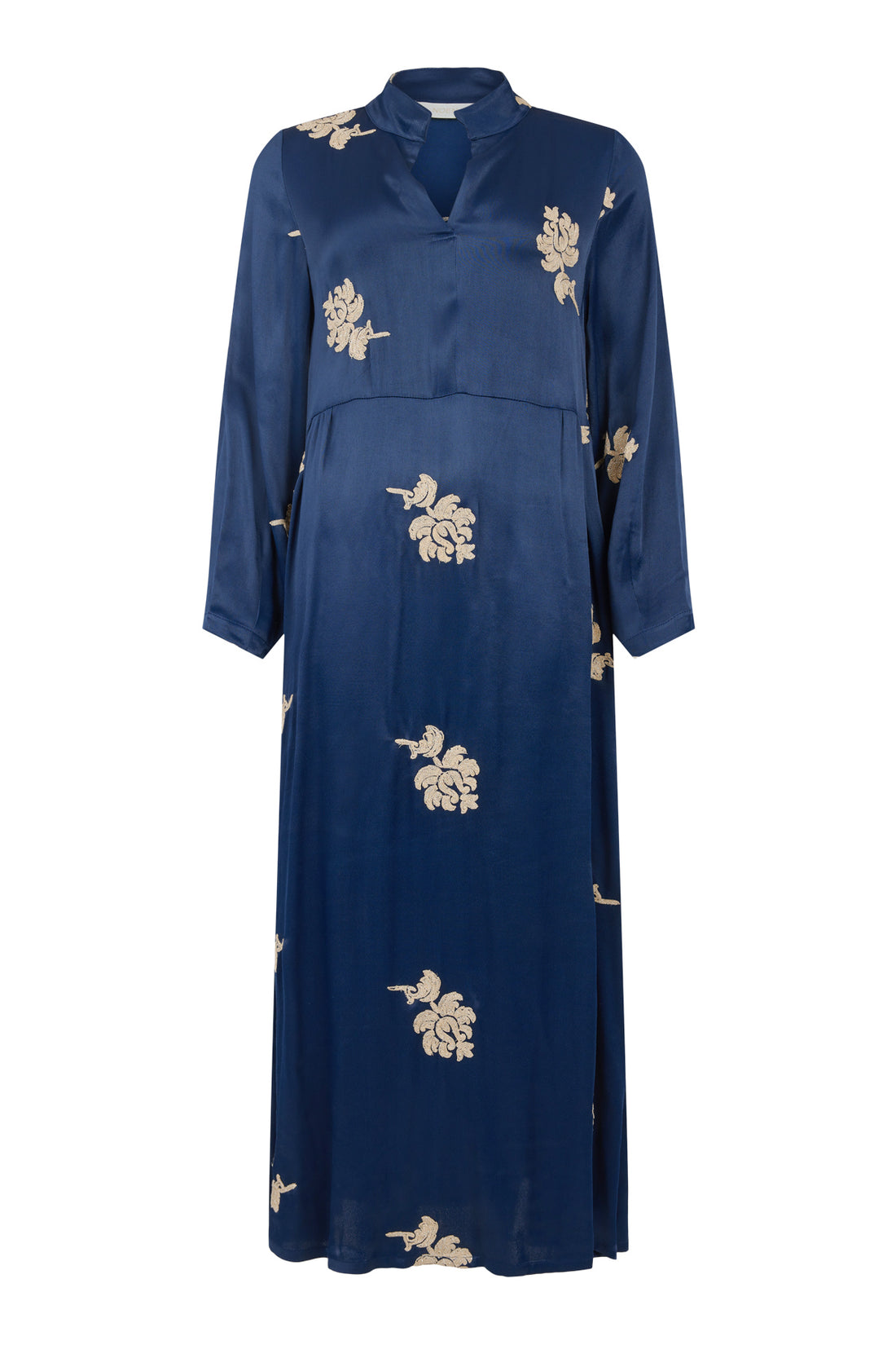 Noen Midnight Blue Midi dress with Gold Embroidery 88590