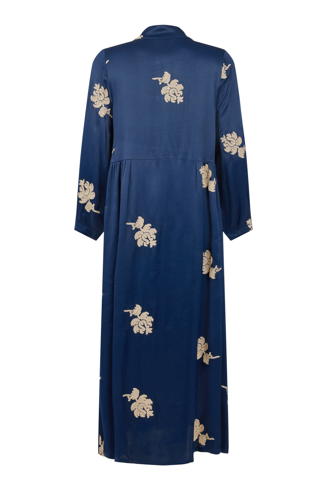 Noen Midnight Blue Midi dress with Gold Embroidery 88590