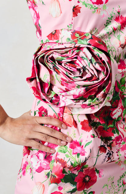Hope &amp; Ivy Megan The Megan Sleeveless  Midi Pencil Dress with Flower Detail