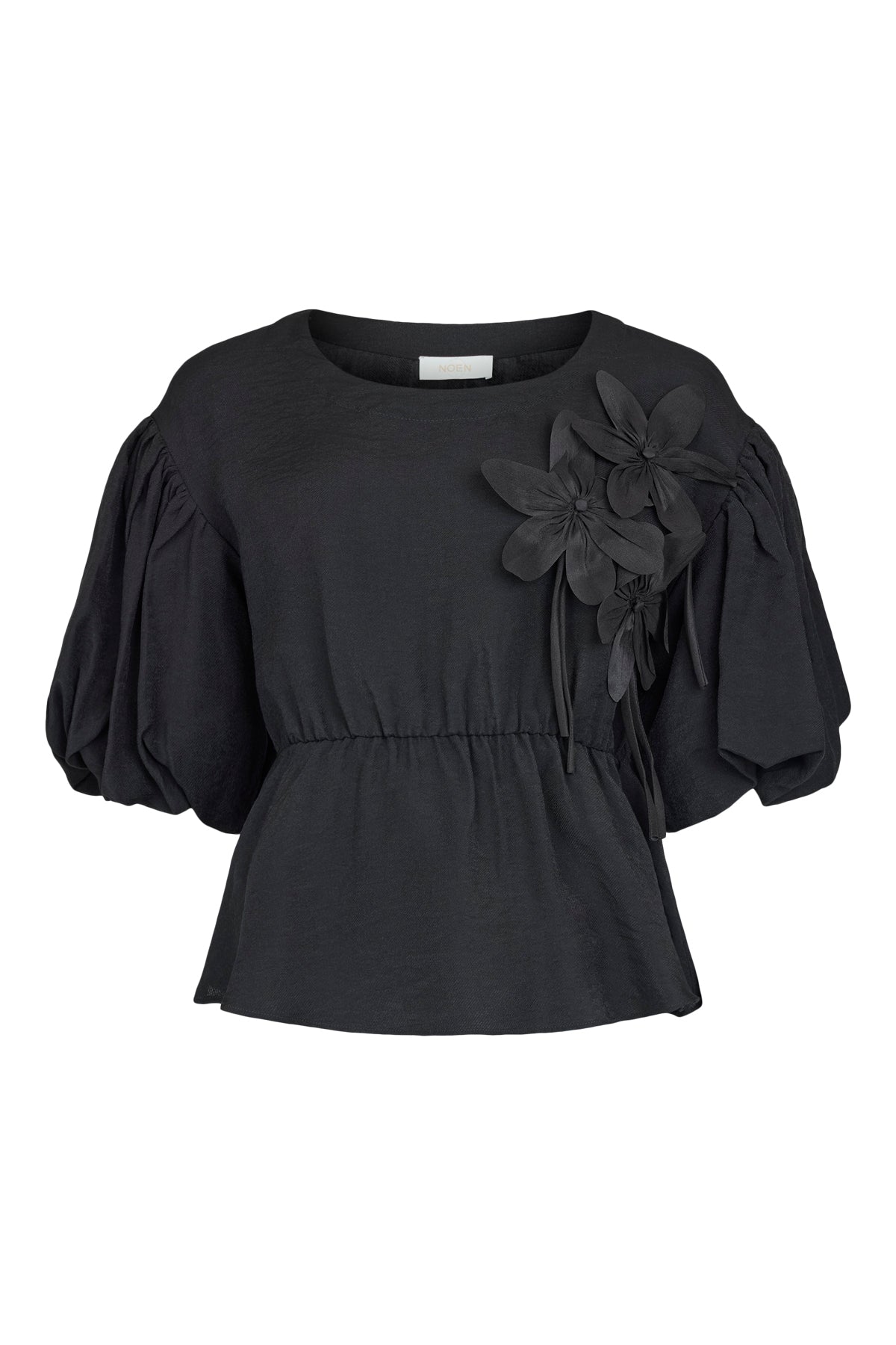 Noen Black Top with 3d Flower detail84039