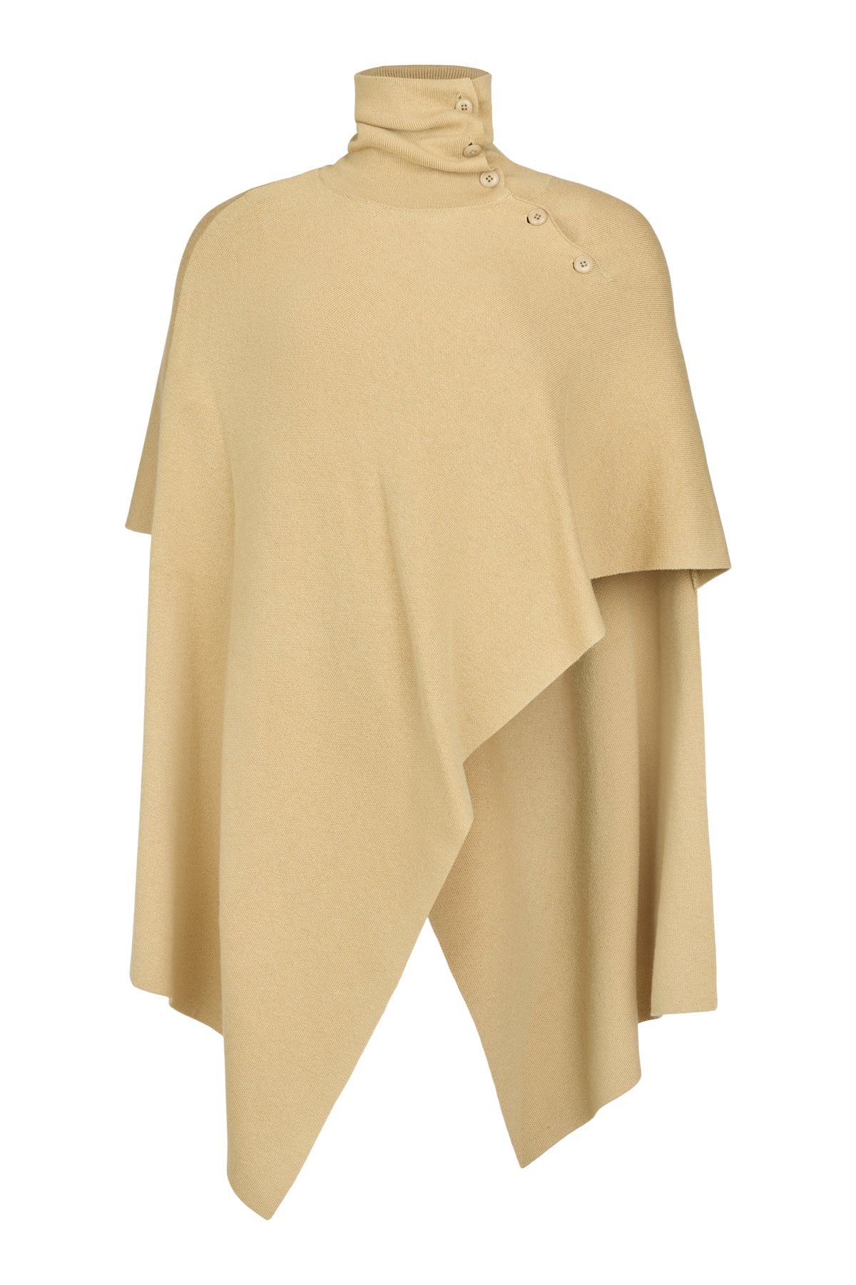 Noen High Neck Knitted cape with asymmetric hemline 84045