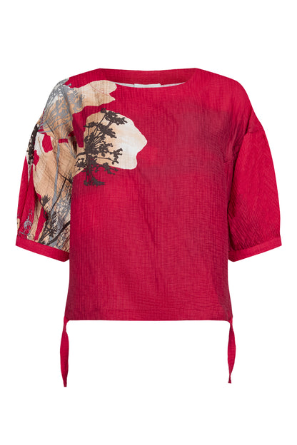 Noen Statement print top in Scarlet red 84055