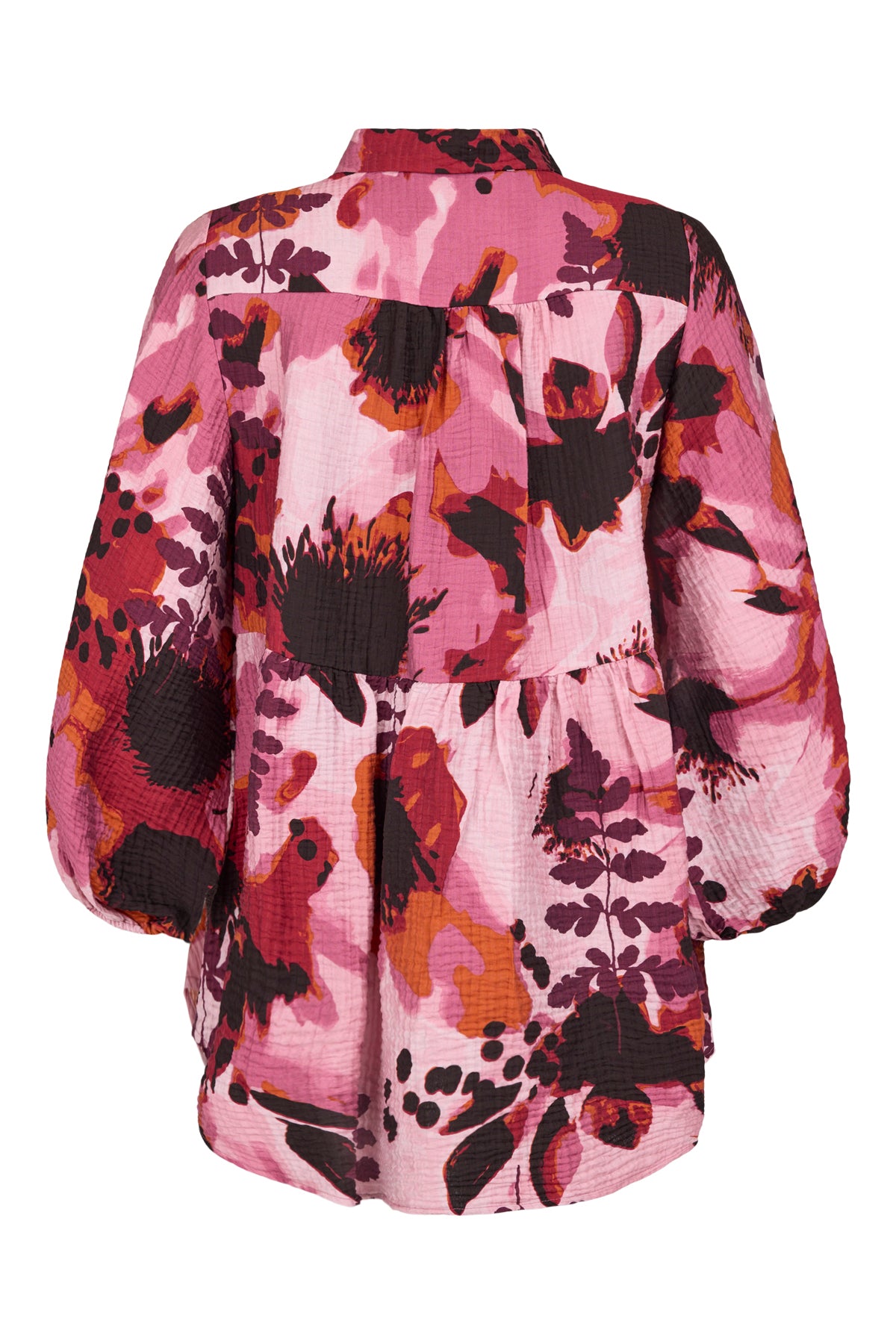 Noen Shirt tunic in Burgundy print with pockets86298