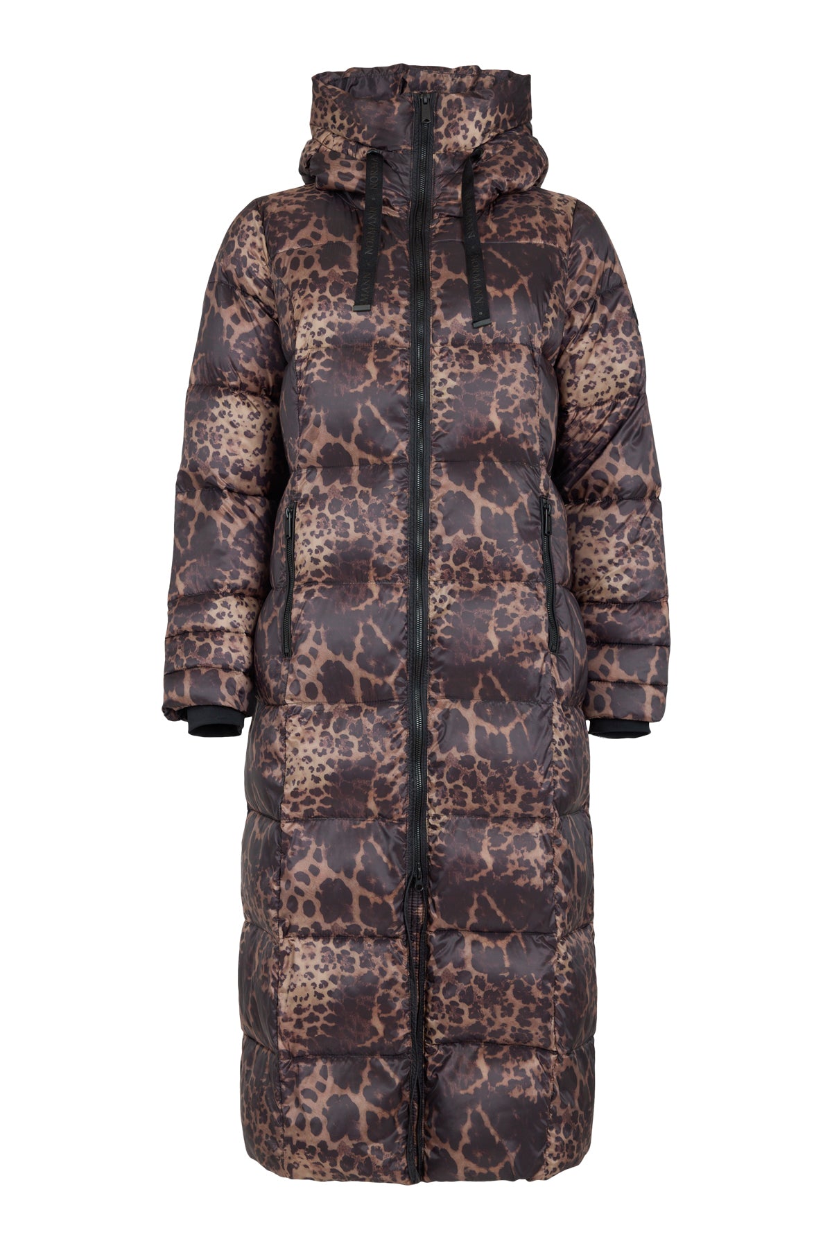 Normann Superwarm lightweight Animal Print Coat in Black/Brown 4339 4557