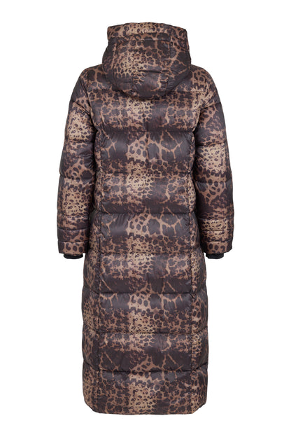 Normann Superwarm lightweight Animal Print Coat in Black/Brown 4339 4557