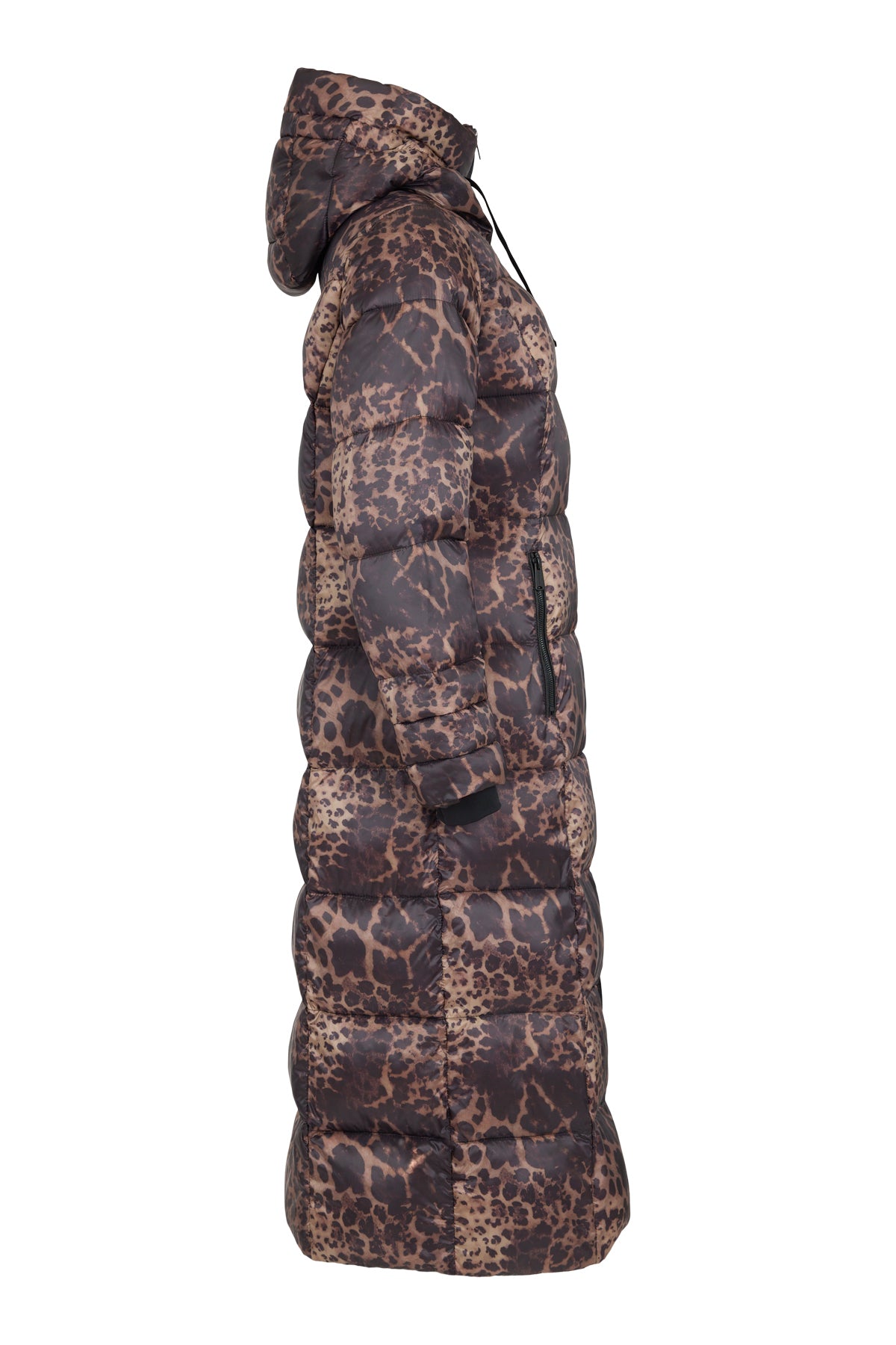 Normann Superwarm lightweight Animal Print Coat in Black/Brown 4339 4557