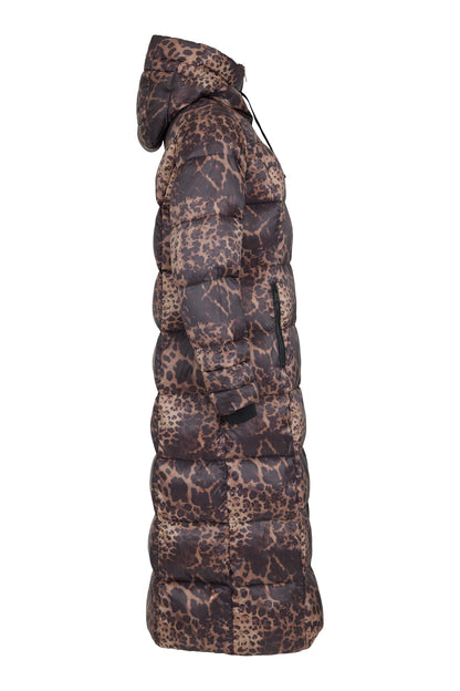 Normann Superwarm lightweight Animal Print Coat in Black/Brown 4339 4557