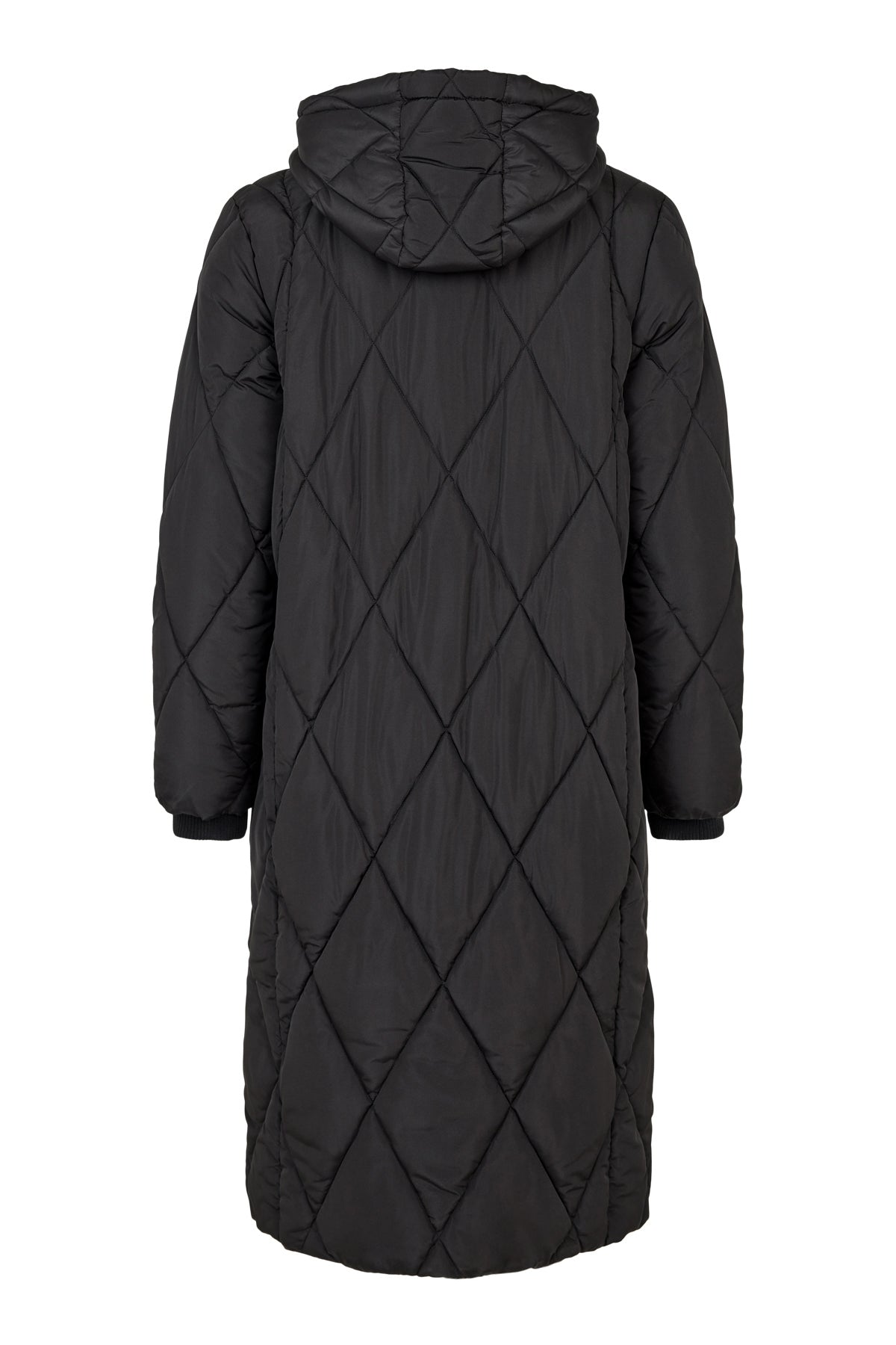 Normann Superwarm Lightweight long quilted Coat in Black 42726 4716