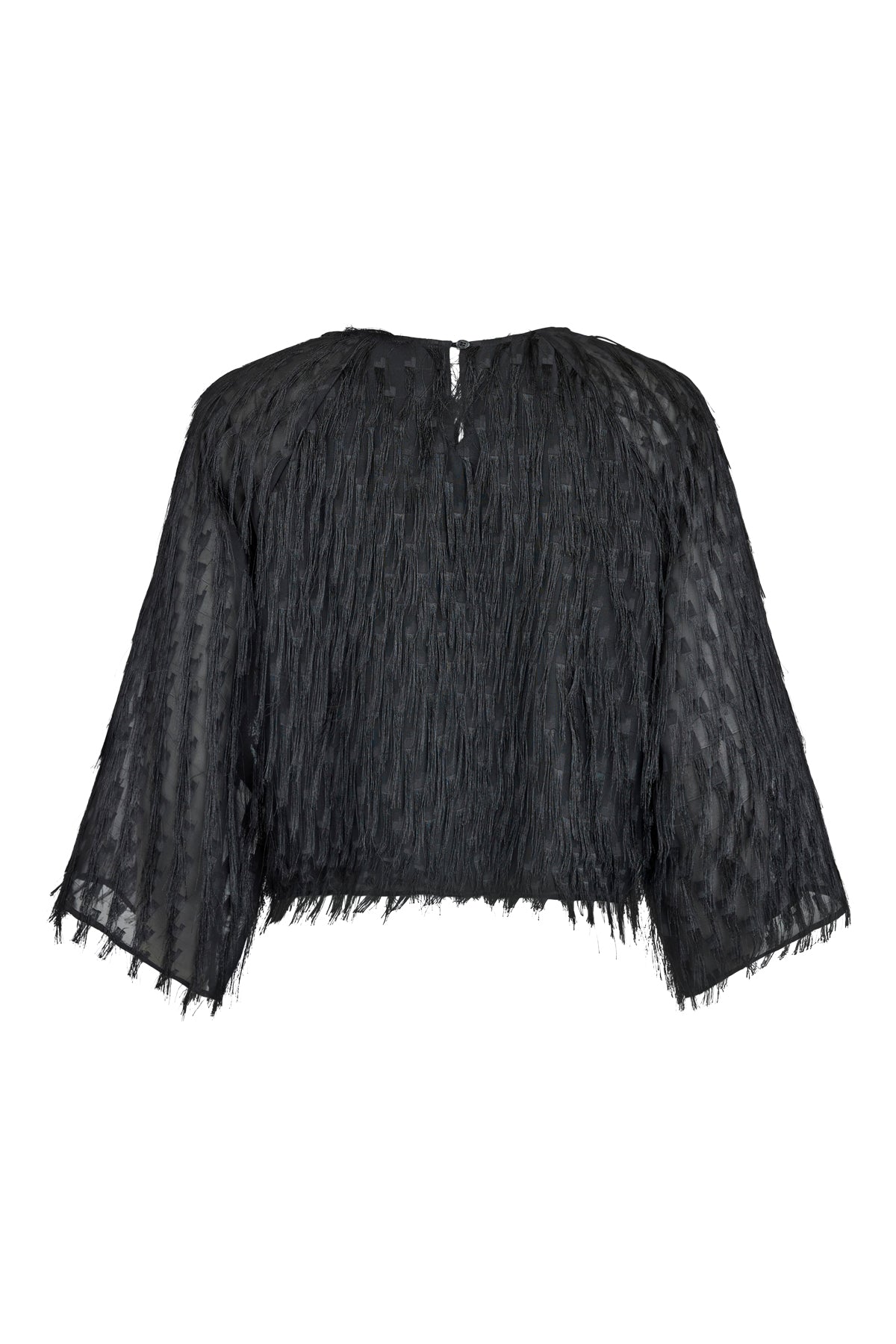 Noen Fringed top with Semi sheer sleeves 84073