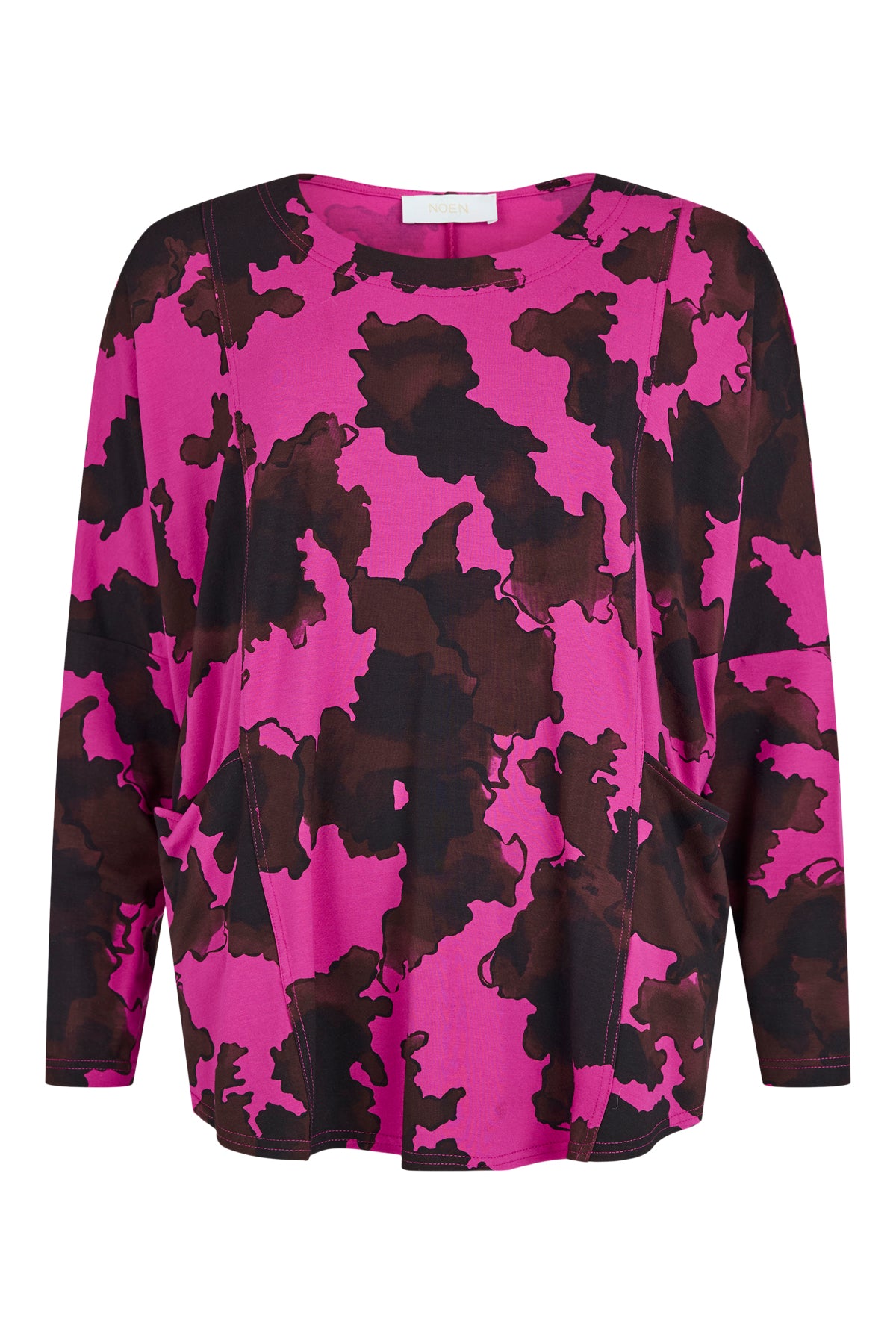 Noen Fuchsia print top with pockets