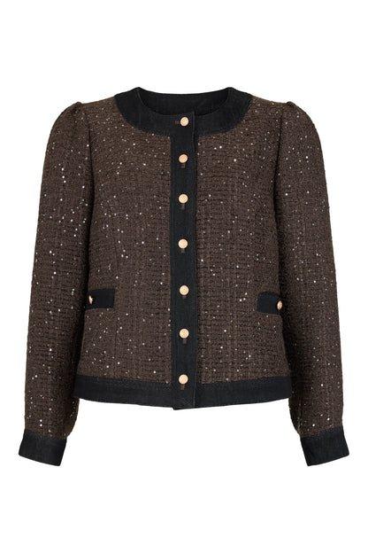 Noen Shimmer textured jacket with back peplum detail  87264