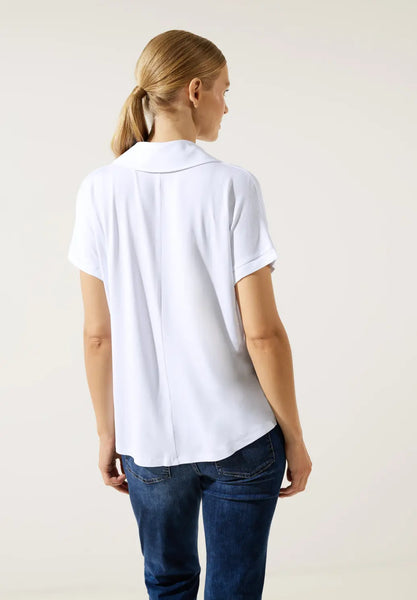 Street One crisp white short sleeve polo shirt  polo shirt/blouse  320027