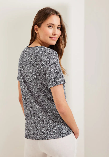 Cecil minimal print cotton t shirt in grey or green 320046