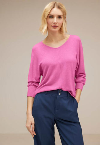 Street one V Neck Supersoft Knit in cosy Pink