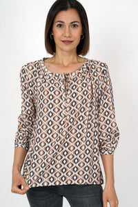 Garbiella Gypsy style blouse with tie front detail K 31228