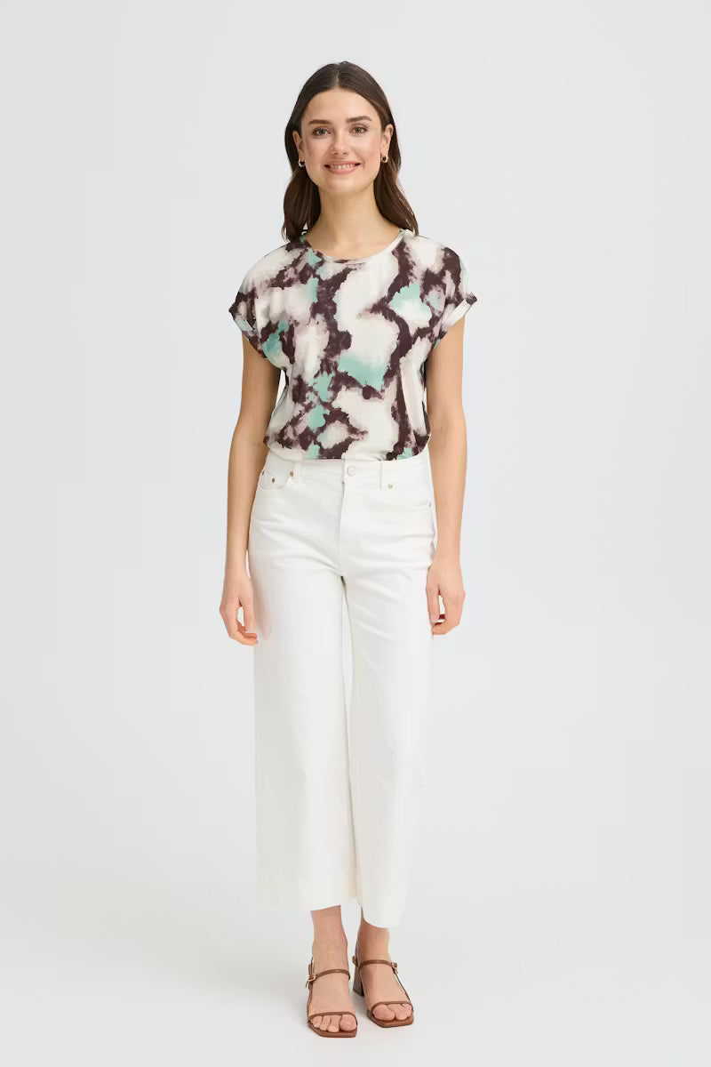 Fransa round neck cap sleeve slinky feel T Shirt 20610634 2026