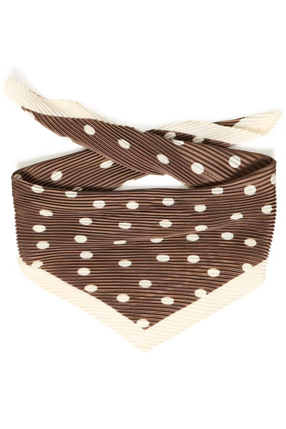 Fransa Pleated neck scarf with cream polka dot print 20618167