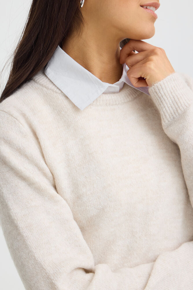 Fransa White Cotton Collar Insert