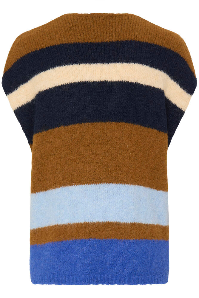 Byoung Knit waistcoat in Tan stripe 20819365