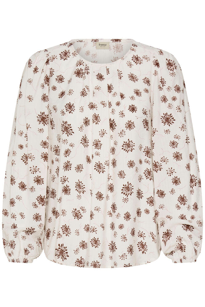 Fransa long sleeve blouse in Rum Raisin Print 20618053