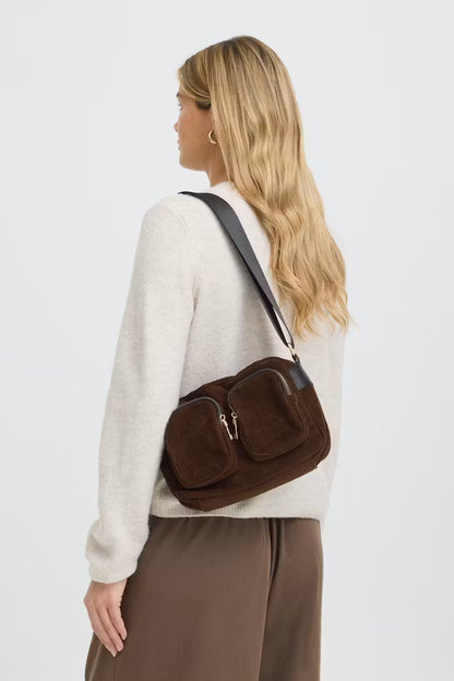 Fransa Cord Crossbody bag in rich Brown 20618347