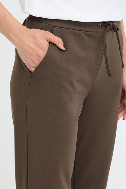 Fransa Soft Jersey Trousers in Deep Brown 20618092Java