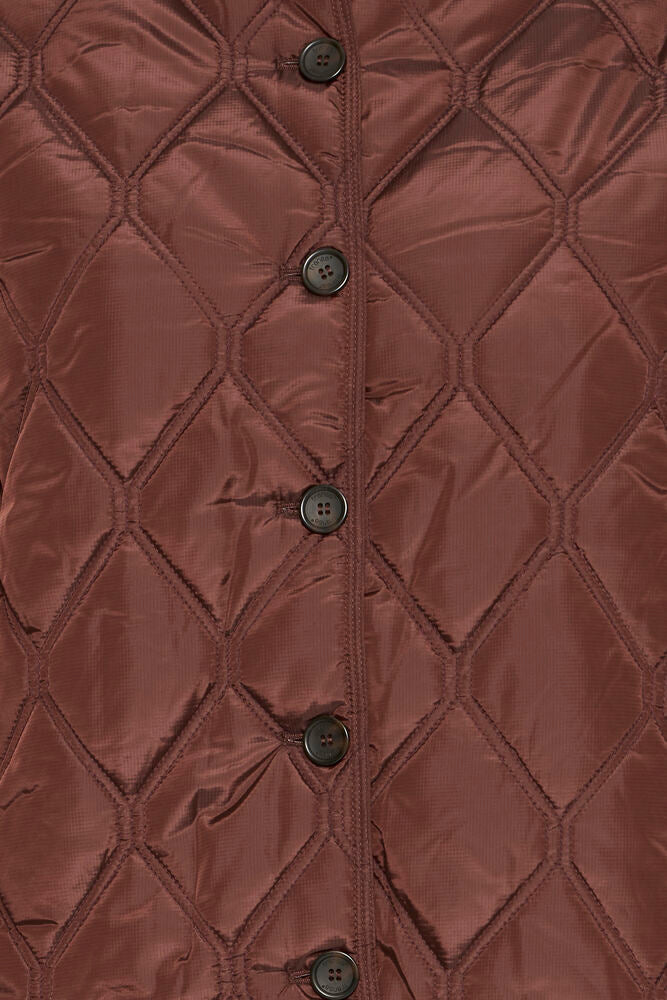 Fransa Diamond Quilted jacket in Rum Raisin 20617827